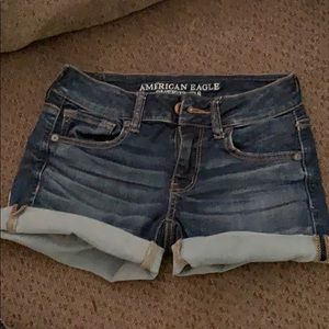 American Eagle midi jean shorts